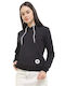 Chuck Cropped Women's Sweatshirt Hooded Black