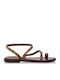 Leather Women's Sandals Brown