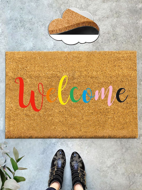 SteweHome Doormat Made of Coconut Tree with Non-Slip Backing Multicolour