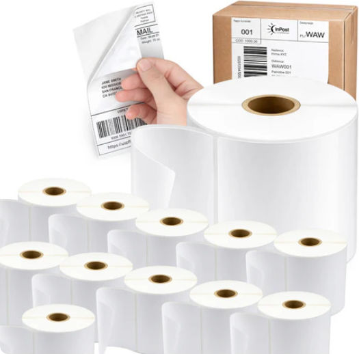 Appack 500 Role Autoadezive în Role Pentru Imprimantă De Etichete 100x150mm 12 Bucăți