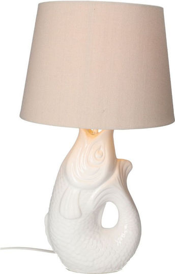 Table Lamp with White Shade and Base