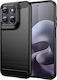 Techsuit Carbon Umschlag Rückseite Silikon Schwarz (Motorola Moto G87 / G77 / G67)