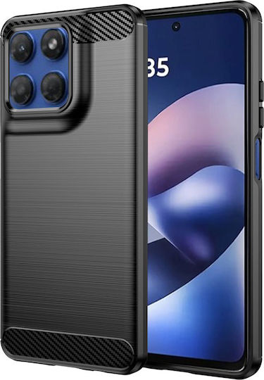 Techsuit Carbon Umschlag Rückseite Silikon Schwarz (Motorola Moto G37 / G37 Power / G47 / G57 Power / G67 Power)