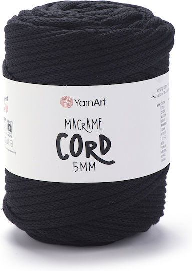 Yarnart Макраме Въже 5мм 750 Черно