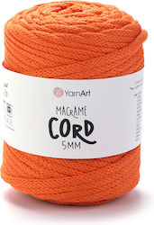 Yarnart Макраме Въже 5мм 800 Оранжево