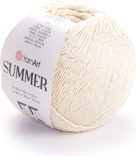 Yarnart Summer 100гр 350м 70% Памук 30% Вискоза Цвят 06 Крем