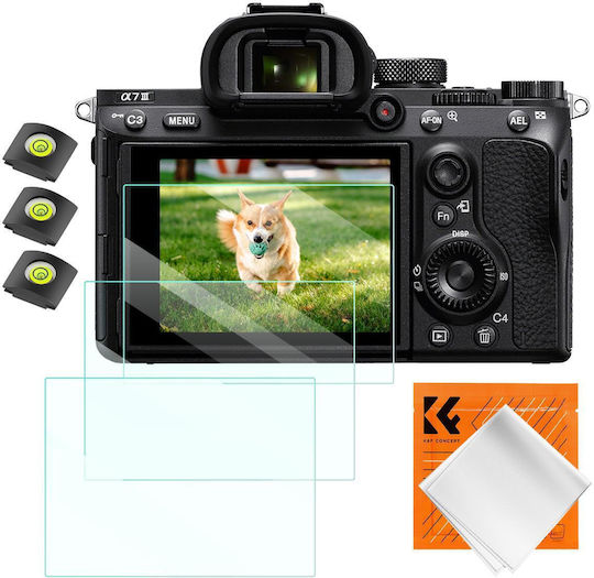 K&f Sony A9 A7iii A7 Screen Protector*3pcs+hot-shoe Level*3pcs+ Vacuum Cleaning Cloth*1