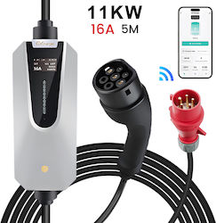Junsun Stație de Încărcare Portabilă Trifazată 11kW cu Cablu Încorporat Tip 2