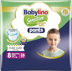 Babylino Памперси Гащи Sensitive Cotton Soft No. 8 За 19+кг 26бр Babylino Памперси Гащи Sensitive Cotton Soft No. 8 За 19+кг 26бр