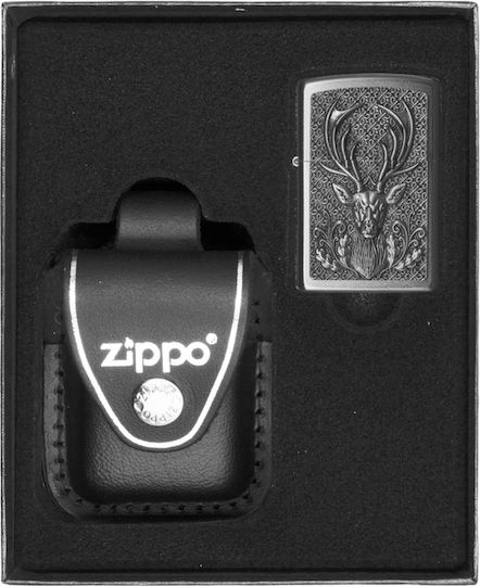 Zippo Set Brichetă Rezistentă la Vânt cu Flacără în Culoare Bej