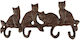 Vintage Cast Iron Hanger Cats 29cm