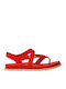 Damen Flache Rote Sandalen