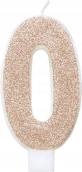 Birthday Candle Rose Gold Number 0