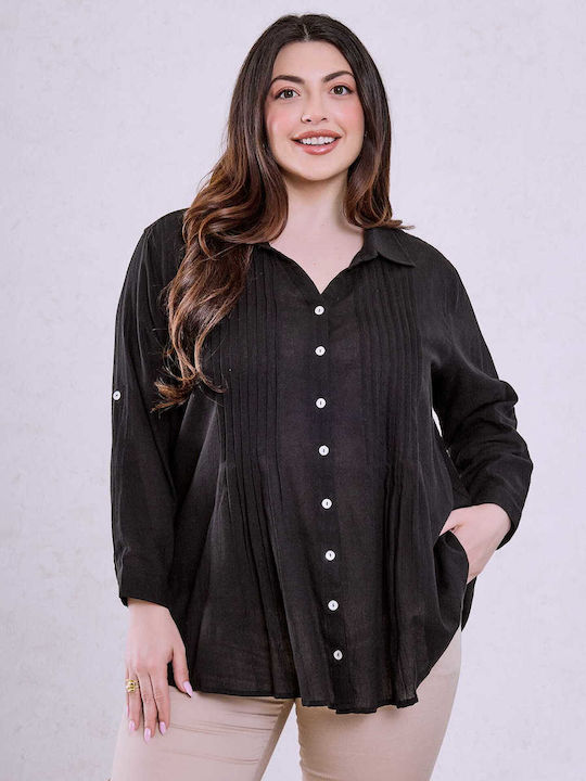 Celestino Women's Cotton Shirt Pleats Loose Fit...