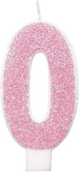 Pink Birthday Candle Number 0