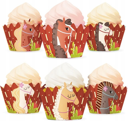 Muffin Wrappers Cupcake Liners Pferd Geburtstag 6 Stück