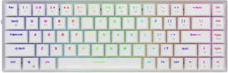 Aqirys Agena Безжична Гейминг Механична Клавиатура 65% с Gateron Low Profile Червени Суичове и RGB Осветление (Английски US) Бяла