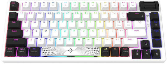 Aqirys Adara Mini LE Gaming Μηχανικό Πληκτρολόγιο 75% με Haimu Pink διακόπτες και RGB φωτισμό (Αγγλικό US) Λευκό