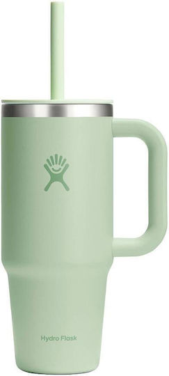 Hydro Flask Ποτήρι Θερμός Ανοξείδωτο 710ml Aloe με Λαβή και Καλαμάκι