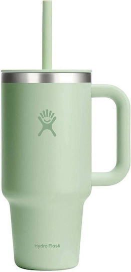 Hydro Flask Hydro Flask Edelstahl Thermosflasche 950ml Aloe mit Handgriff und Stroh