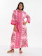 Ble Resort Collection Дамско Дълго Кафтан Плажен Розов
