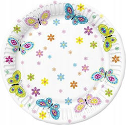 Farfurii De Hârtie De Primăvară Fluturi 23cm 8 Bucăți Farfurii De Hârtie De Primăvară Fluturi 23cm 8 Bucăți