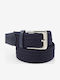 Elastic Men's Fabric Knitted Navy Blue Belt