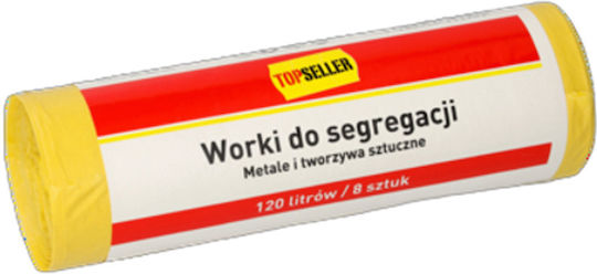 Σακούλες Απορριμάτων Χωρητικότητας 120lt 100x65cm 8τμχ Κίτρινες
