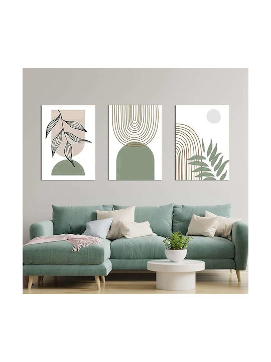 Poster 60x90cm Pflanzenblatt Druck Dekoration Ohne Rahmen 3 Stück Glamour