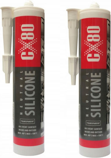 Cx80 Neutral Silicone Sealant Concrete Wood Transparent 310ml X2