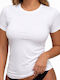 Short Sleeve White Women's Tank Top TB168-LEYKO