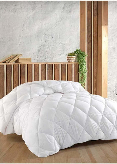 SteweHome Steppdecke Halbdoppel mit Mikrofaser-Ausfüllen 195x215cm Weiß 300 GSM