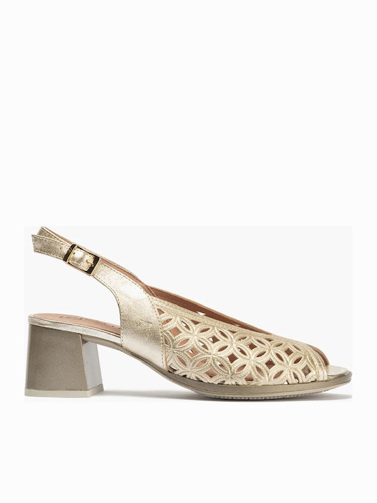 Pitillos Leder Pumps Goldene