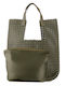 Damen Schultertasche Khaki Set