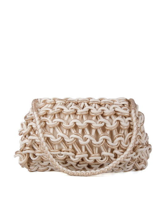 Knitted Women's Shoulder Bag Beige