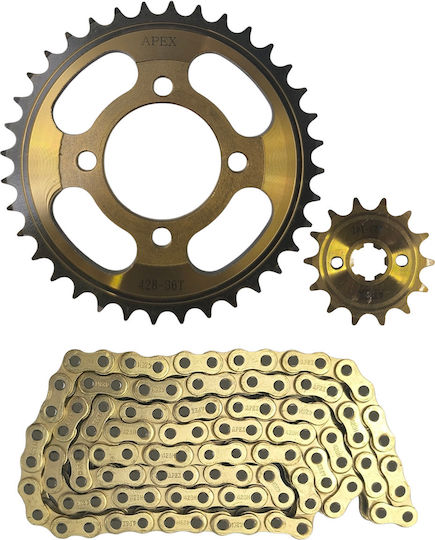Αλυσιδογραναζα Daytona Dy100 36x14t Hrc45 428h-104l Χρυσο Apex