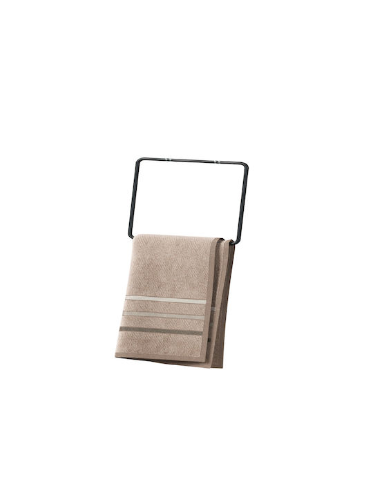 Femmit Suport Prosoape Pătrat Metalic Autocolant Pentru Baie și Bucătărie Negru Mat 17×17 Cm