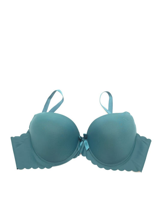 Topaki Medium Cypress Green Push Up Bra with Un...