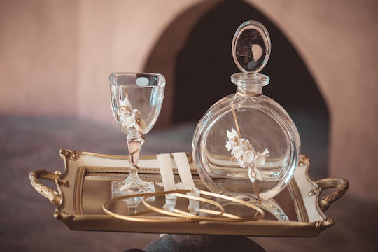 Set Naș Lemn / Cristal Alb 3 Bucăți