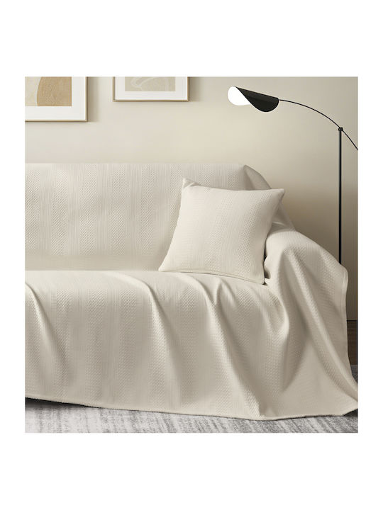 Liolios Home Ριχτάρι Τριθέσιου Καναπέ Chenille 180x300εκ. Taupe
