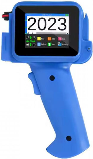 Blirowin Imprimantă Portabilă Tip Pistol Cu Ecran Tactil Pentru Imprimare Logo-uri Coduri de Bare Date de Expirare Coduri QR Compatibilă Cu Mai Multe Suprafețe Cerneală Uscare Rapidă Cartuș Negru Lucios Dimensiune Imprimare 1-12.7mm