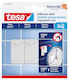 Tesa H7776202 Metallic White Hangers with Sticker 2 Pieces