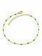 Charmy Gold Plated Steel Anklet Green 23cm
