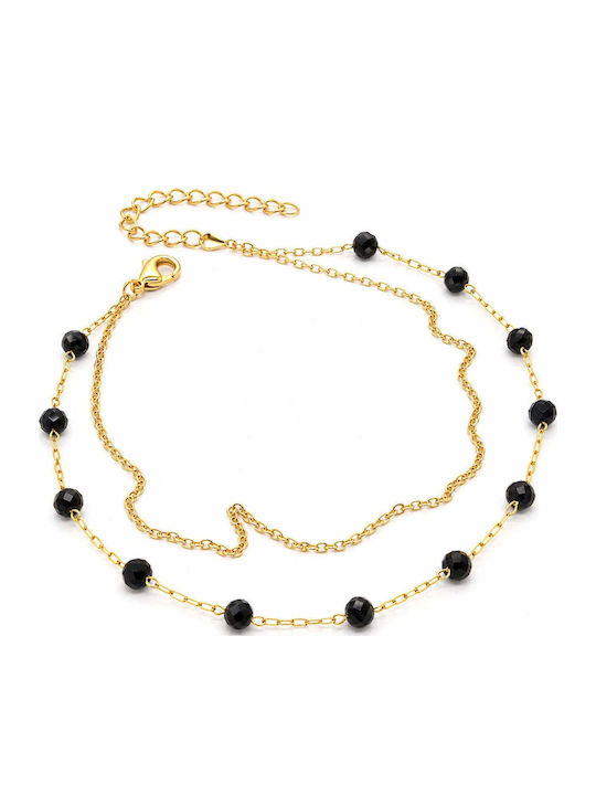 Charmy Fußarmband aus Stahl Schwarz 22cm