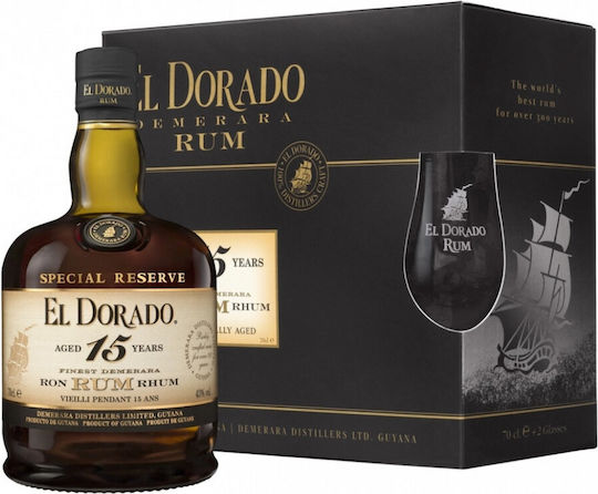 El Dorado 15 Години + Подаръчна Кутия 2 Чаши 700мл
