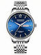 Men's Watch 40mm Battery with Silver Metal Bracelet