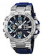 Men's Battery Watch with Blue Rubber Strap