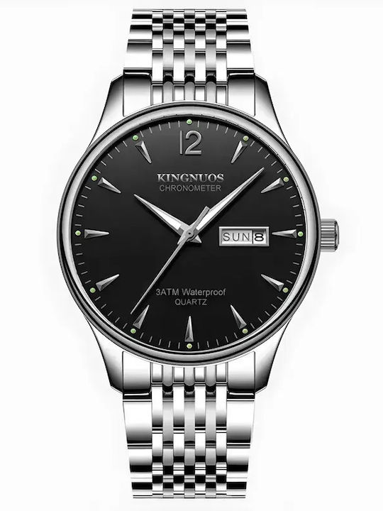 Men's Watch 40mm Battery with Silver Metal Bracelet