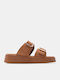 Δερμάτινα Γυναικεία Σανδάλια Flatforms Ταμπά