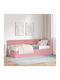 Ein Einzelbett Mit Samt Rosa Mit Lattenrost & Matratze 90x190cm